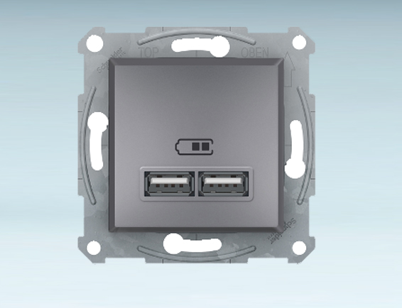 EPH2700262 2-იანი USB დამტენის როზეტი რკინის — როზეტები და ჩამრთველები